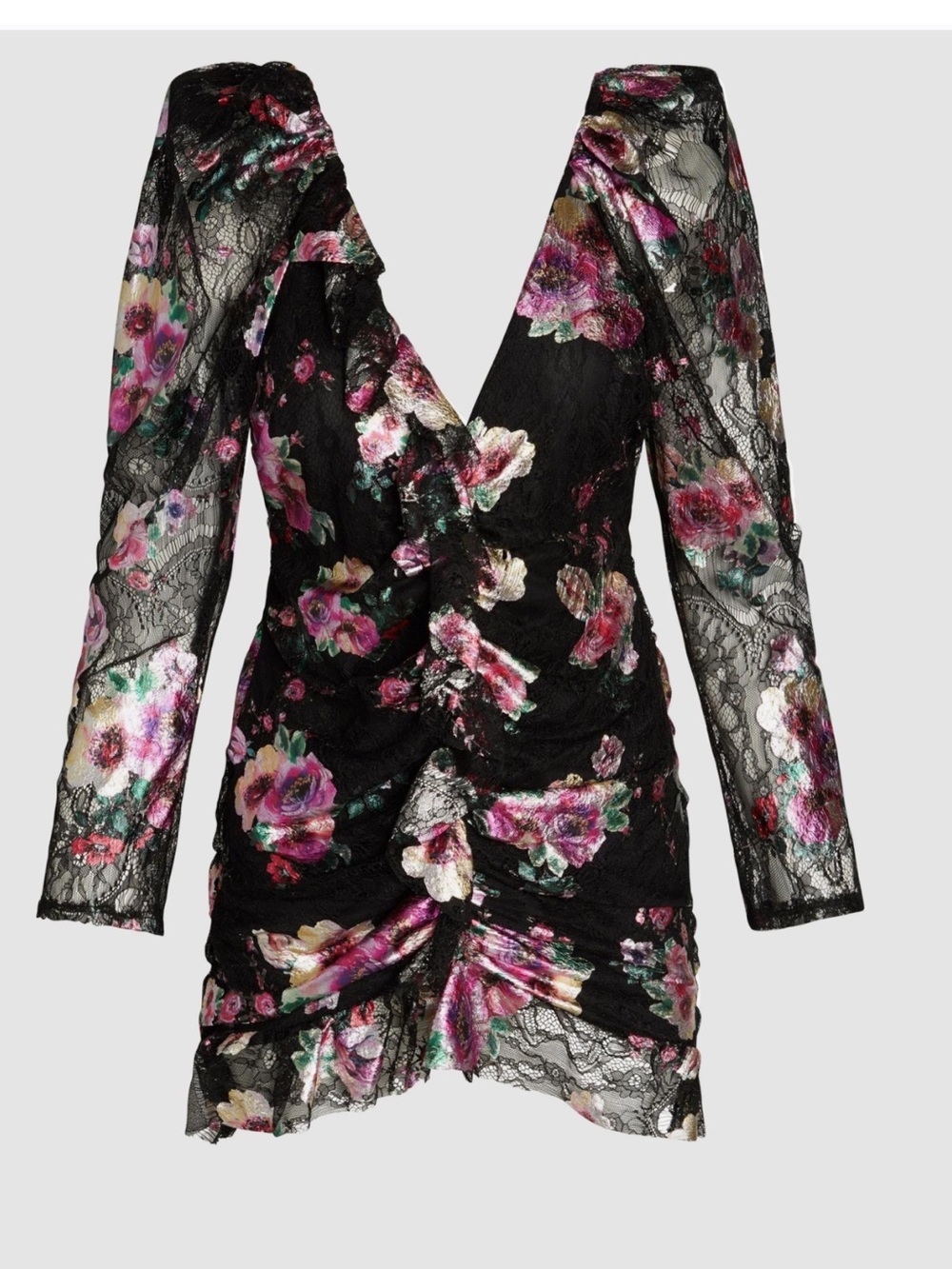 For Love & Lemons Black Floral Lace Mini Dress size S